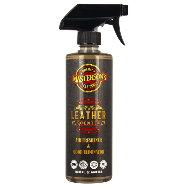Mastersons Leather Scented Air Freshener & Odor Eliminator 473ml.