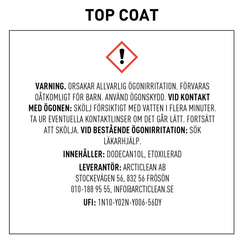 Arcticlean Top Coat 100ml.